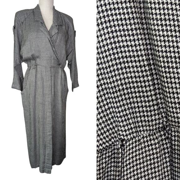 Vintage Houndstooth Shirt Dress - Picture 1 of 7